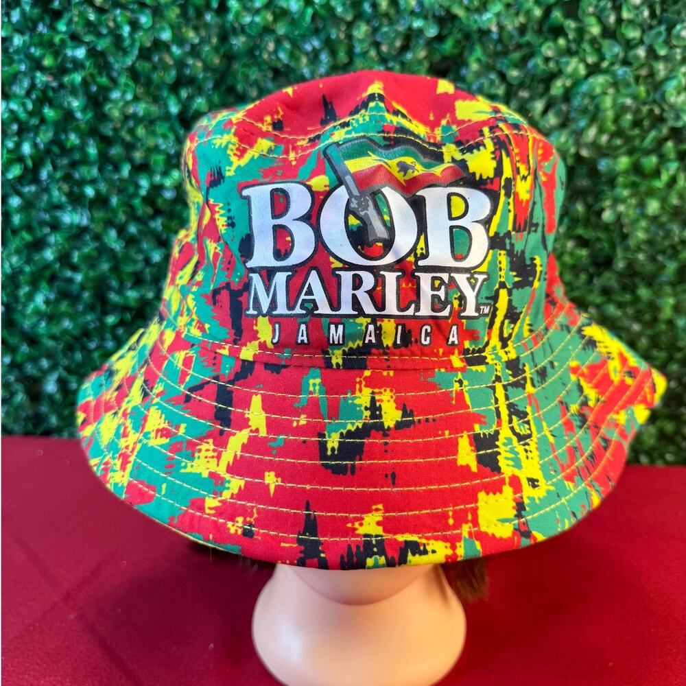 NWT Bob Marley Jamaica Rasta Bucket Hat Zion Rootswear 2013 Red Green Yellow